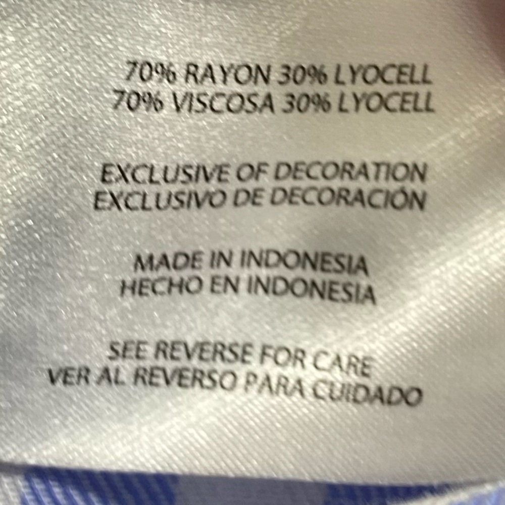 Gap Blue White Striped Popover Summer Spring Rayon Viscose Blend Blouse L - Picture 14 of 14